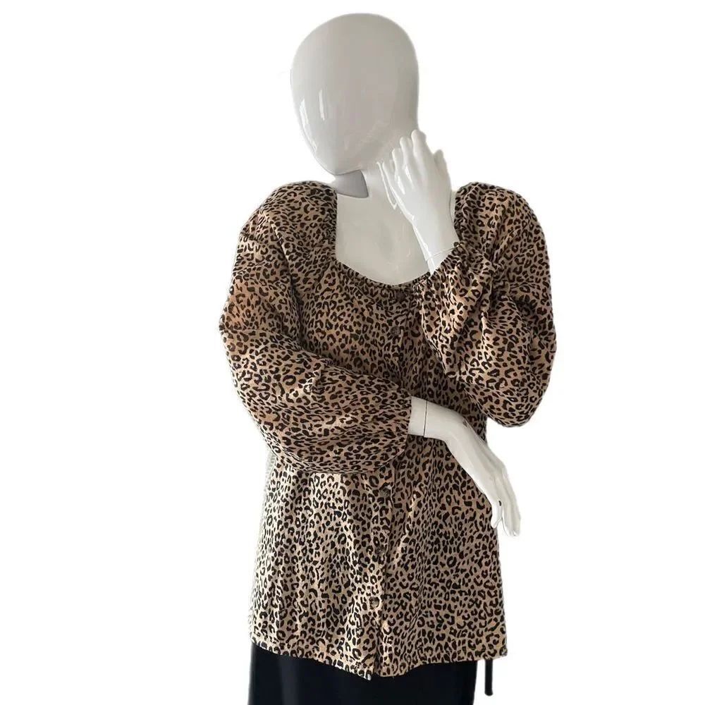 Hayden Los Angeles Cheetah Print Button Down Knit Cardigan